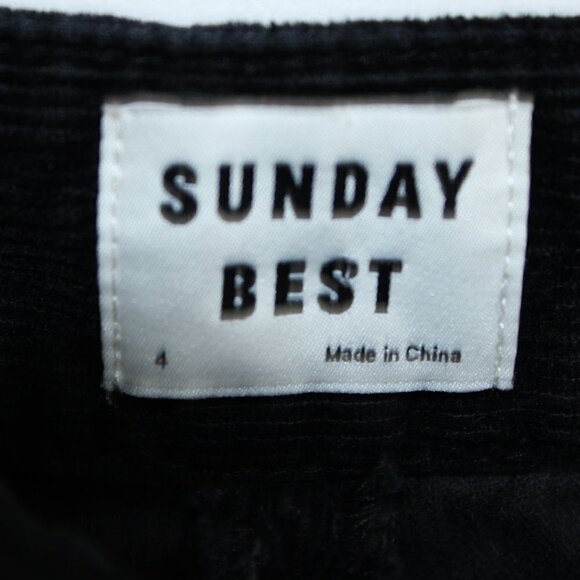 3/$30 Aritzia Sunday Best Size 4 High Rise Straight Corduroy Black - Picture 3 of 6
